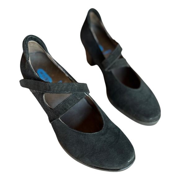 Wolky Black Suede Mid Heel Mary Jane Comfort Shoes size 39 US 8 - Picture 14 of 15